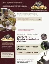 With Our 16-Hour Chemical Immobilization Workshop! - School of ...