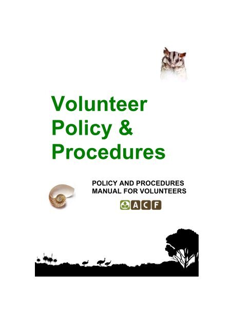 Policies and Procedures Manual for Volunteers - Australian ...