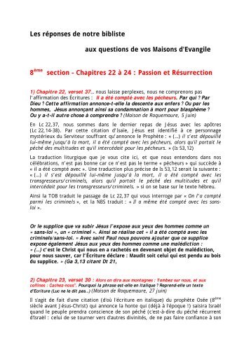 Les rÃ©ponses de notre bibliste aux questions de vos Maisons d ...
