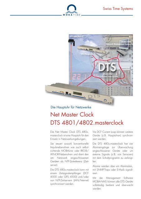 Produktdetails DTS 4801/4802.masterclock - Mobatime AG