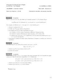 La Citadelle L1 MATHS, L1 INFO ALG`EBRE - Contrôle ... - LMPA
