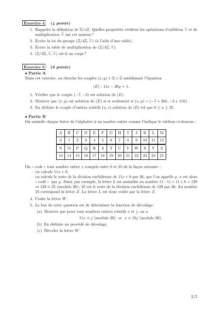 La Citadelle L1 MATHS, L1 INFO ALG`EBRE - ContrÃ´le ... - LMPA