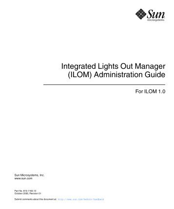 Integrated Lights Out Manager (ILOM) Administration Guide