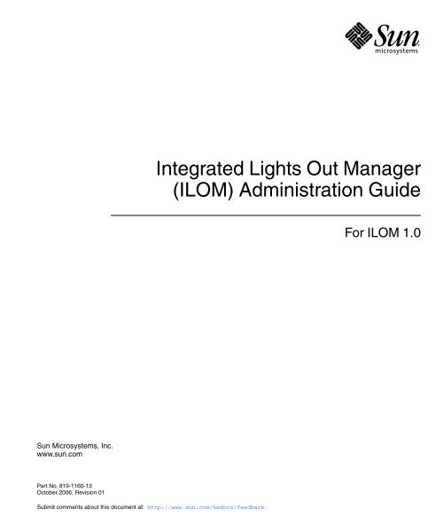 Integrated Lights Out Manager (ILOM) Administration Guide