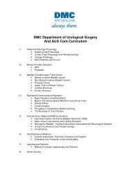 DMC Department of Urological Surgery And AUA Core Curriculum