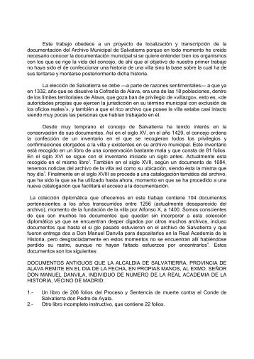 Colección Diplomática del Archivo Municipal de Sal