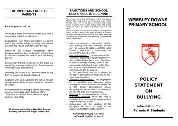 Bullying Policy - Wembley Downs Primary School