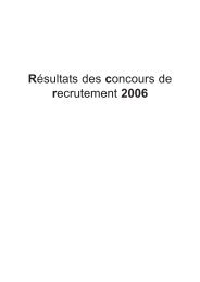 RÃ©sultats des concours de recrutement 2006 - IUFM