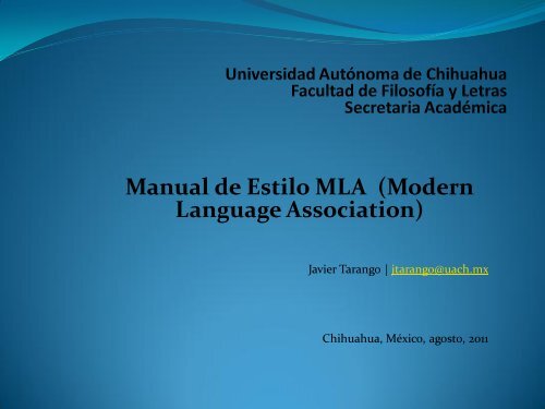 Manual de Estilo MLA (Modern Language Association)