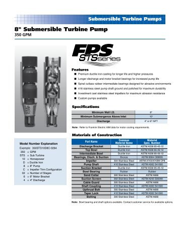 8" Submersible Turbine Pump - bomba sultana