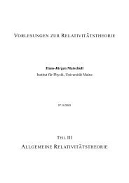 vorlesungen zur relativit Â¨atstheorie allgemeine ... - THEP Mainz