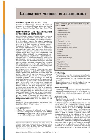 LABORATORY METHODS IN ALLERGOLOGY