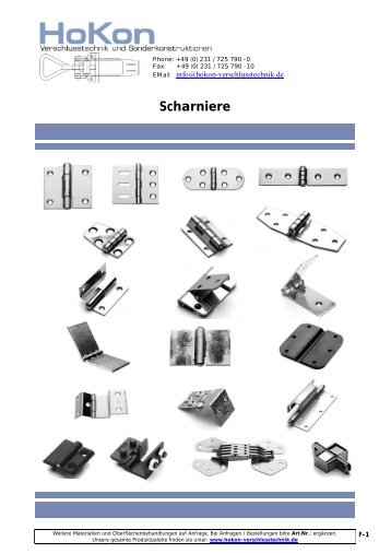 Scharniere - HoKon Verschlusstechnik und Sonderkonstruktionen
