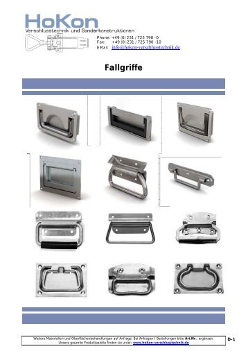 Fallgriffe - HoKon Verschlusstechnik und Sonderkonstruktionen