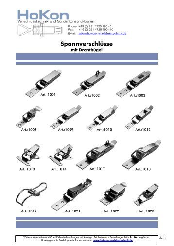 Spannverschlüsse - HoKon Verschlusstechnik und ...