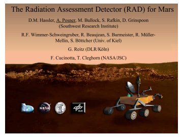 The Radiation Assessment Detector (RAD) for Mars - Wrmiss.org