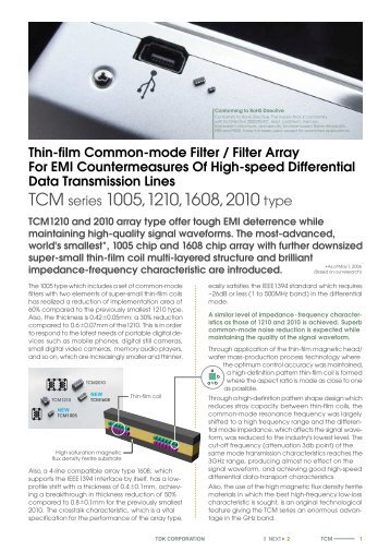 Thin-film Common-mode Filter & Filter Array For EMI ...