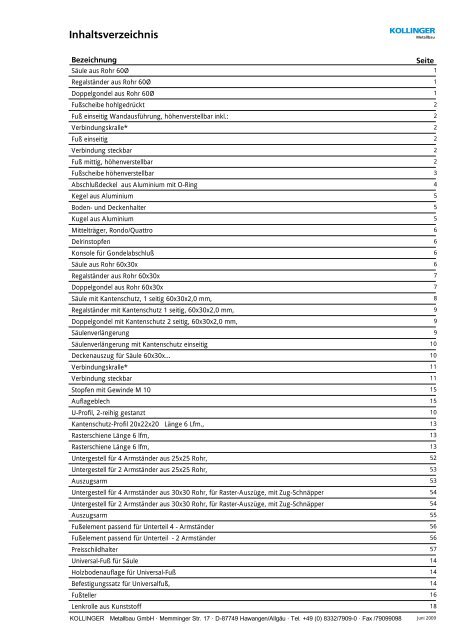 MINIMO - Montageanleitung - Kollinger Metallbau GmbH