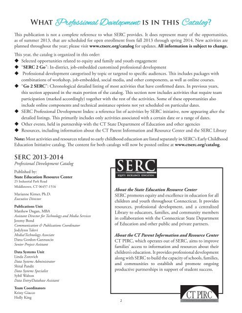 Download a PDF of the SERC Catalog - The State Education ...