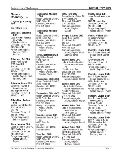 Provider Directory Insert Northeast Region - Medicare Advantage