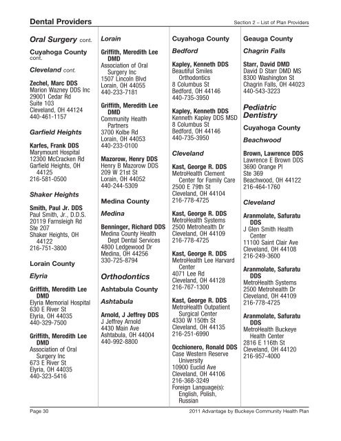 Provider Directory Insert Northeast Region - Medicare Advantage