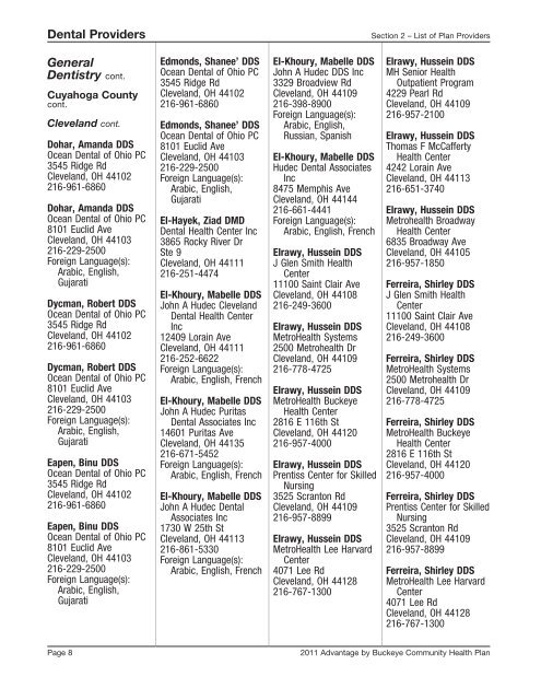 Provider Directory Insert Northeast Region - Medicare Advantage