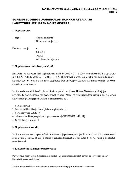 Liite 5 Sopimusluonnos - Janakkalan kunta