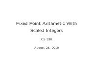 Fixed Point Arithmetic With Scaled Integers