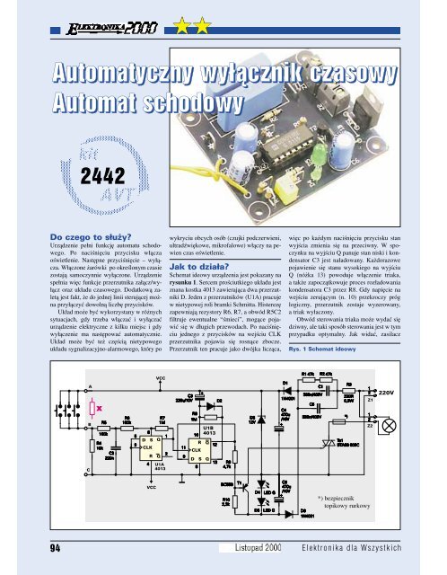 Automatyczny wyłącznik czasowy. Automat schodowy - Elportal