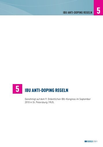 IBU ANTI-DOPING REGELN - International Biathlon Union