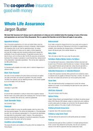 Whole Life Assurance Jargon Buster - The Co-operative Insurance