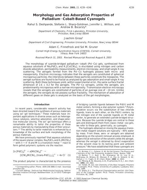 Morphology and Gas Adsorption Properties of ... - ResearchGate