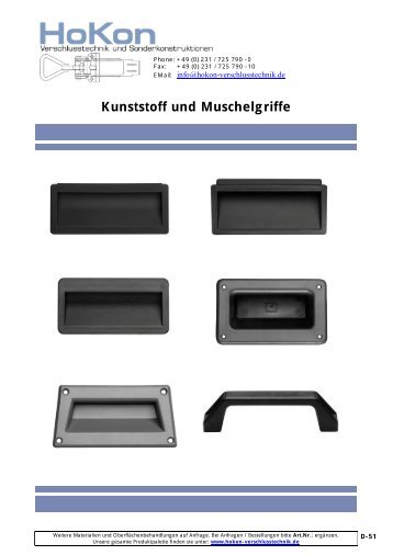 D-51 Kunststoff und Muschelgriffe-.pdf - HoKon Verschlusstechnik ...