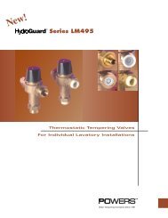 Series LM495 under-the-counter thermostatic valves