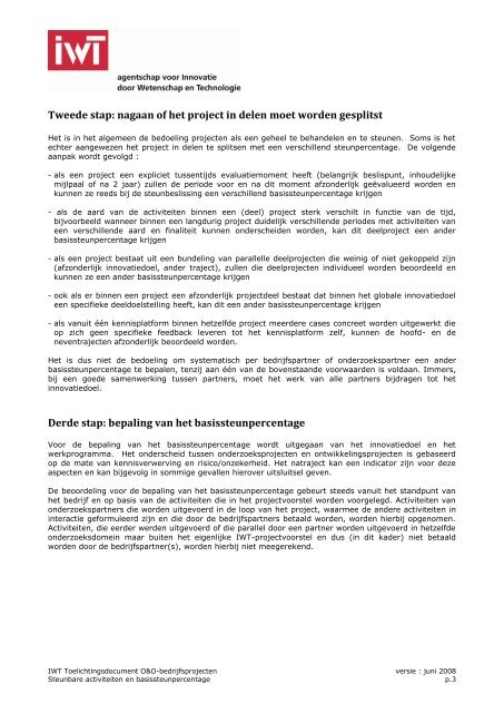 Steunbare activiteiten en basissteun (pdf) - IWT