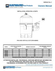 Pro-Grid Vertical DE Filter Series - Installation, Operation ... - Hayward