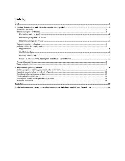 zakon o finansiranju politiÄkih aktivnosti - srbija 2011. godine - IFES