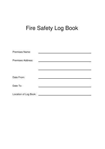 Fire Safety Log Book - Northern Ireland Fire & Rescue Service