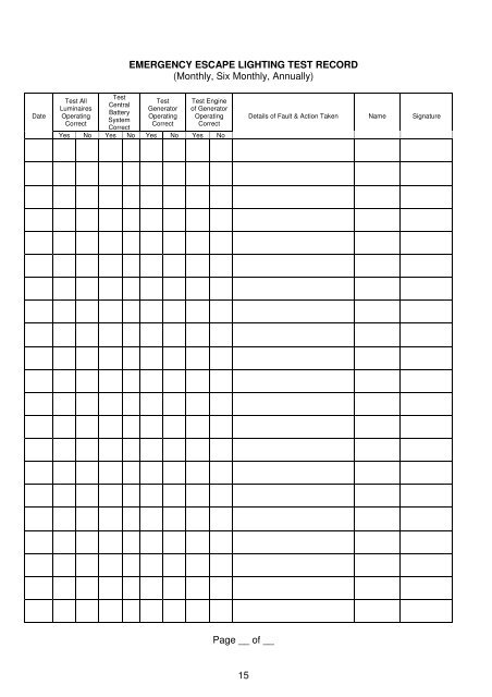 Fire Safety Log Book - Northern Ireland Fire & Rescue Service