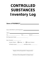 CONTROLLED SUBSTANCES Inventory Log