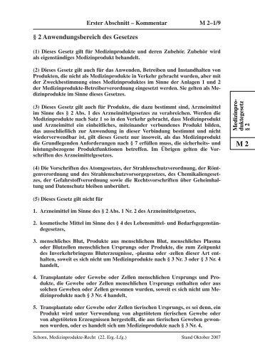 Â§ 2 Anwendungsbereich des Gesetzes - Medizinprodukte Journal