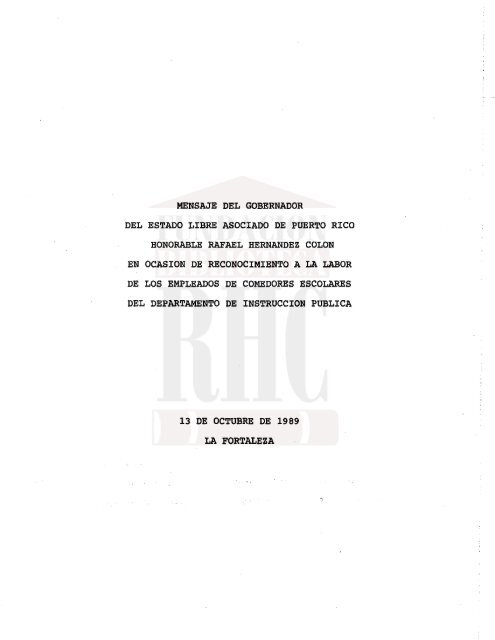 Mensaje en ocasiÃ³n de Reconocimiento a la Labor de los ...