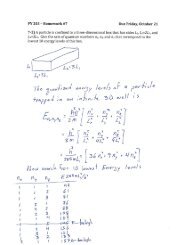 Page 1 PY 203 Homework #7 Due Friday, October 21 7-2] A particle ...