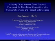 A Supply Chain Network Game Theoretic Framework for Time ...
