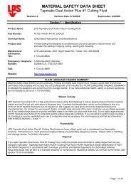 LPS Tapmatic Dual Action Plus Cutting Fluid MSDS - Gallaway ...