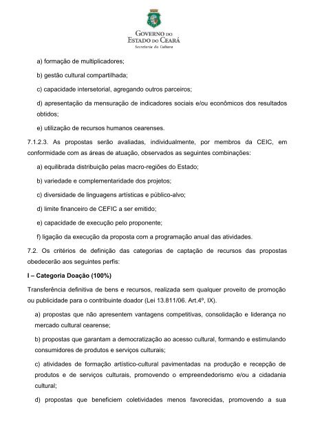 Edital Mecenas - Secretaria da Cultura do Estado do CearÃ¡ - Secult