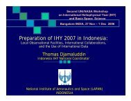 Preparation of IHY 2007 in Indonesia: - Indian Institute of Astrophysics