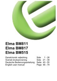 Elma BM811 Elma BM817 Elma BM515 - Elma Instruments