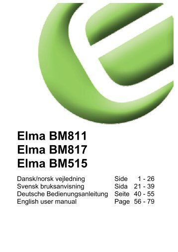 Elma BM811 Elma BM817 Elma BM515 - Elma Instruments