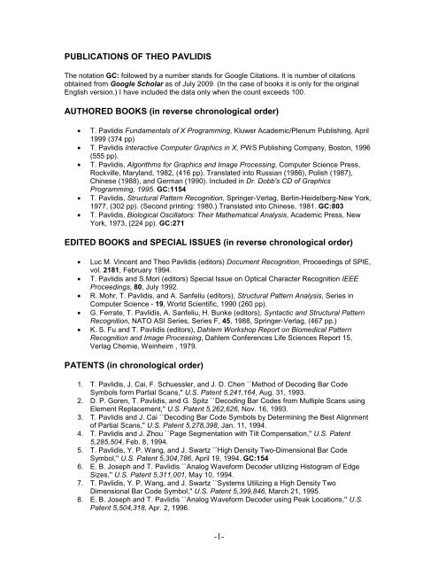 Publications in PDF - Theo Pavlidis